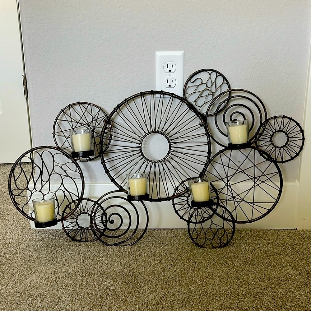 Bronze metal 5 candle wall sconce